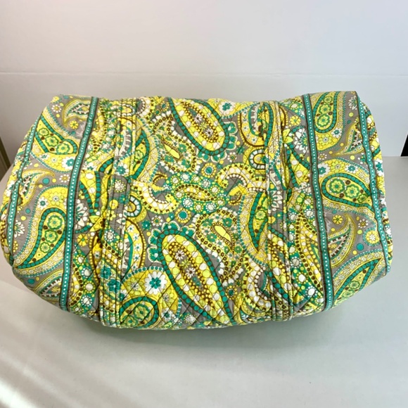 Vera Bradley/Lemon Parfait (retired) yellow green gray quilted large duffel bag - Picture 9 of 13